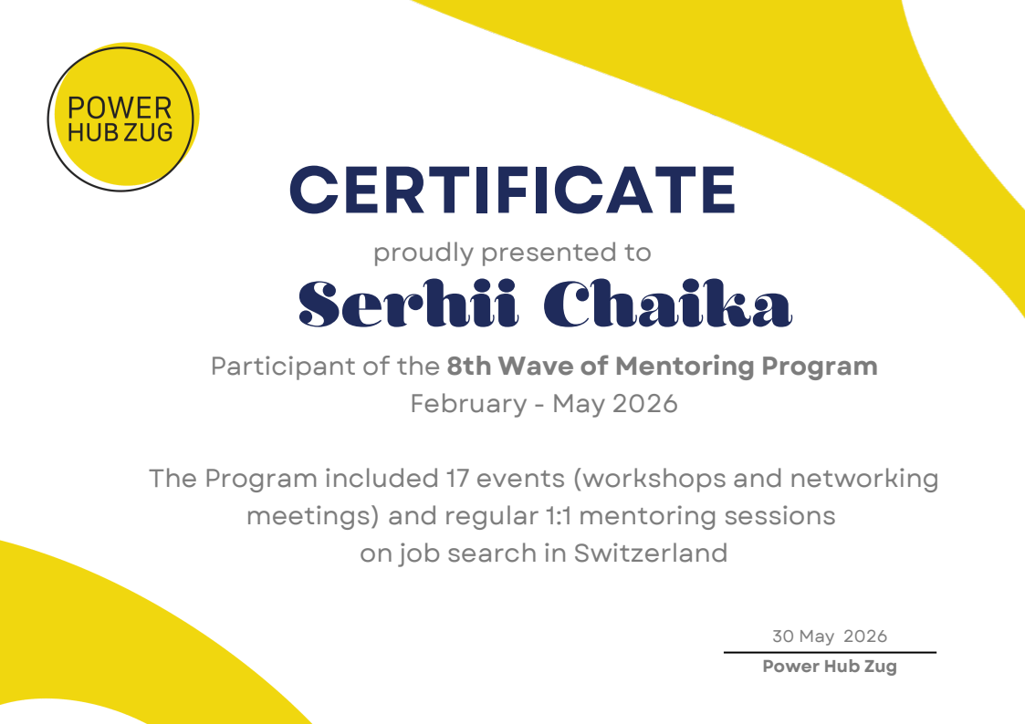 Participant of the 8th Wave of Mentoring Program February - May 2026